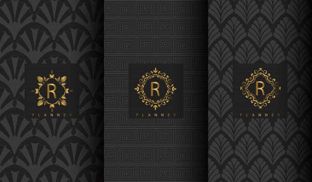 华丽的欧式花纹底纹标志logo