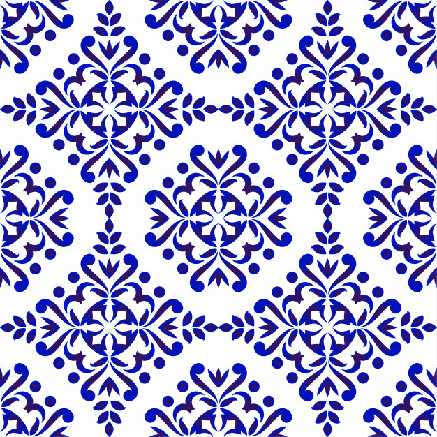 无缝青花瓷风格花纹