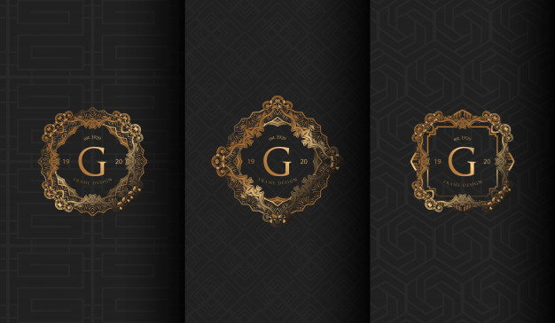 华丽的欧式花纹底纹标志logo