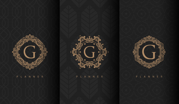 华丽的欧式花纹底纹标志logo