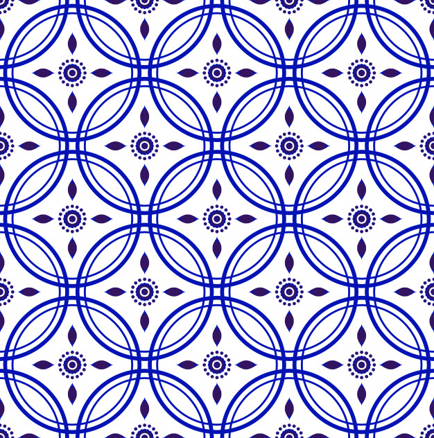 无缝青花瓷风格花纹