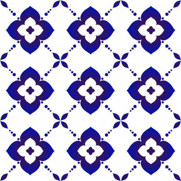 无缝青花瓷风格花纹