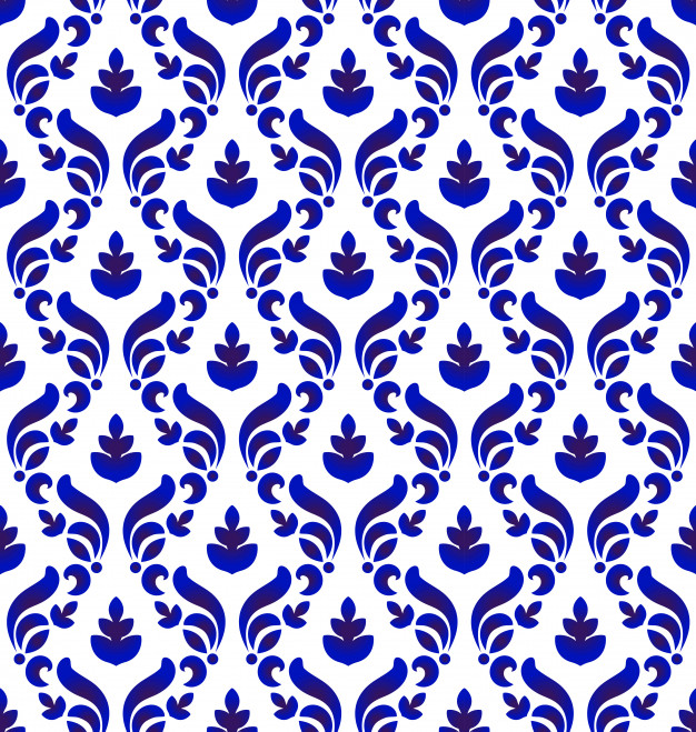 无缝青花瓷风格花纹