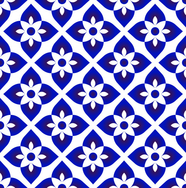 无缝青花瓷风格花纹