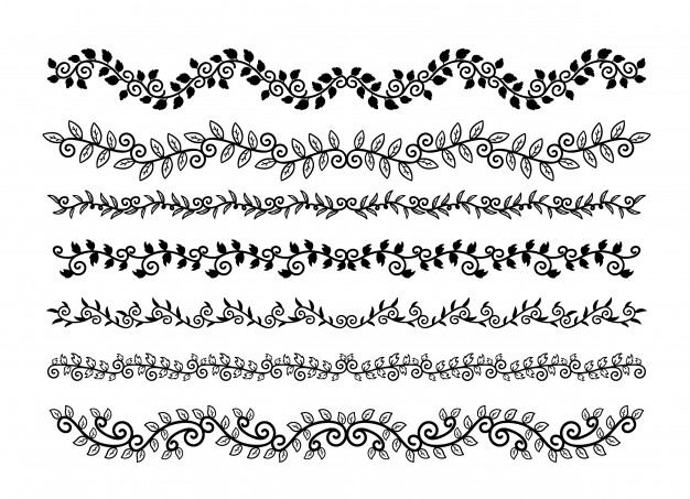 手绘花纹装饰分割线