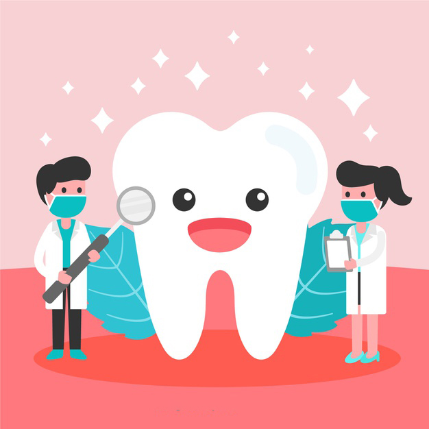 牙齿检查插画