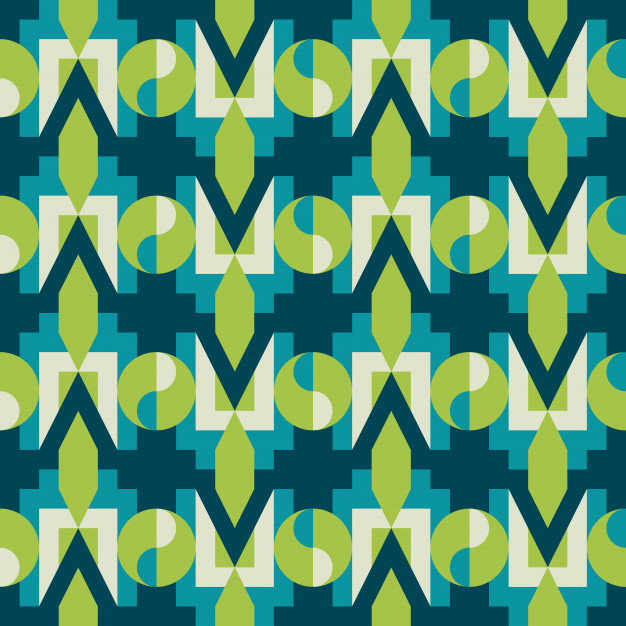 多彩复古几何抽象无缝拼接花纹背景