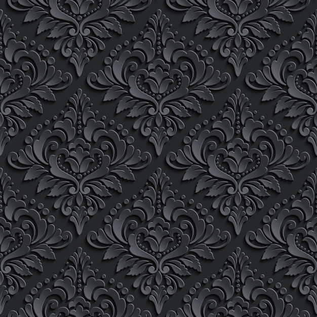 锦缎巴洛克风格花朵花卉无缝花纹背景