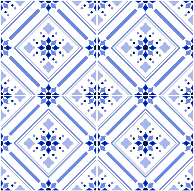 无缝青花瓷风格花纹