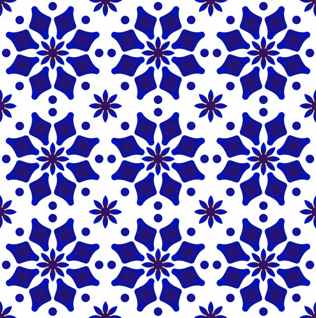 无缝青花瓷风格花纹