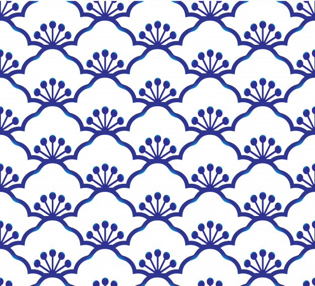 无缝青花瓷风格花纹