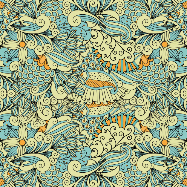 手绘绚丽的花朵花卉图案花纹背景