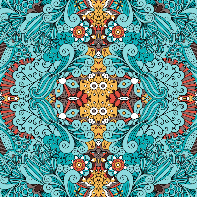 手绘绚丽的花朵花卉图案花纹背景