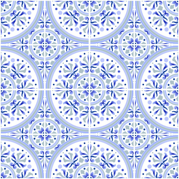 无缝青花瓷风格花纹