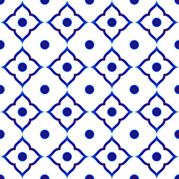 无缝青花瓷风格花纹