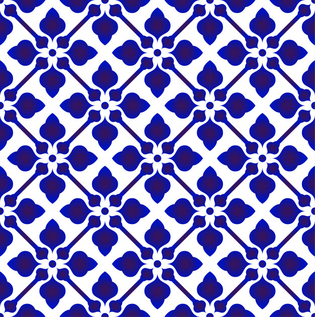 无缝青花瓷风格花纹