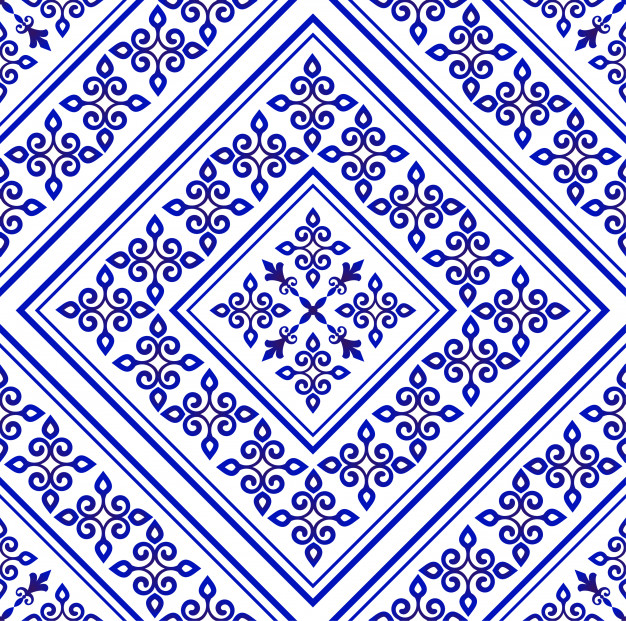 无缝青花瓷风格花纹