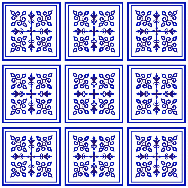 无缝青花瓷风格花纹