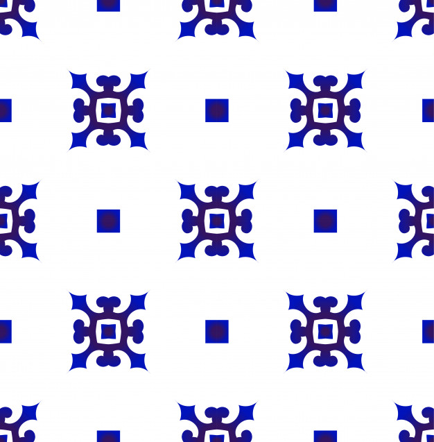 无缝青花瓷风格花纹