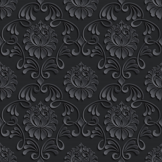 锦缎巴洛克风格墙纸花朵花卉无缝花纹背景