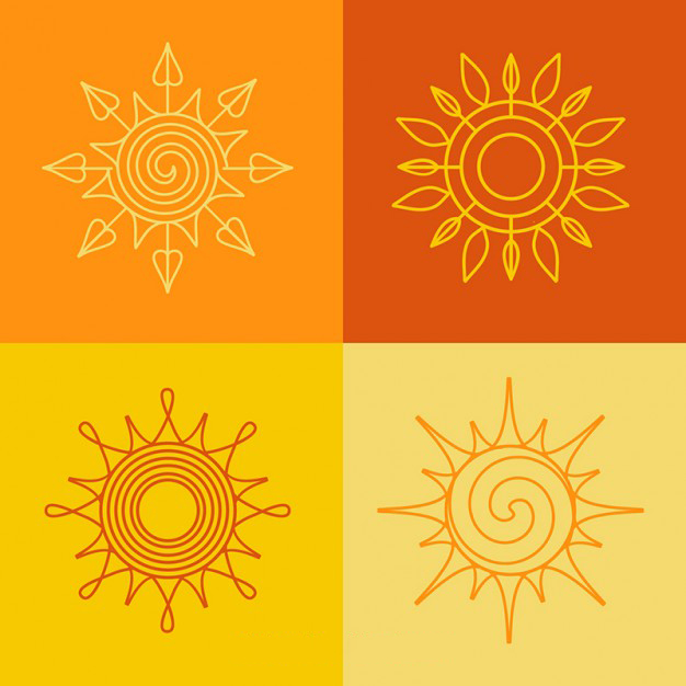 抽象的太阳元素图案