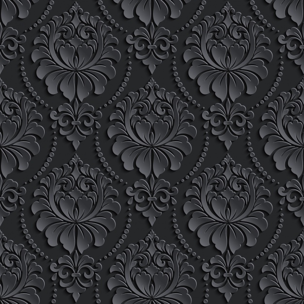 黑色巴洛克风格图案花纹矢量图素材