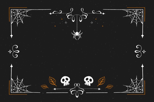 手绘万圣节装饰边框插画元素