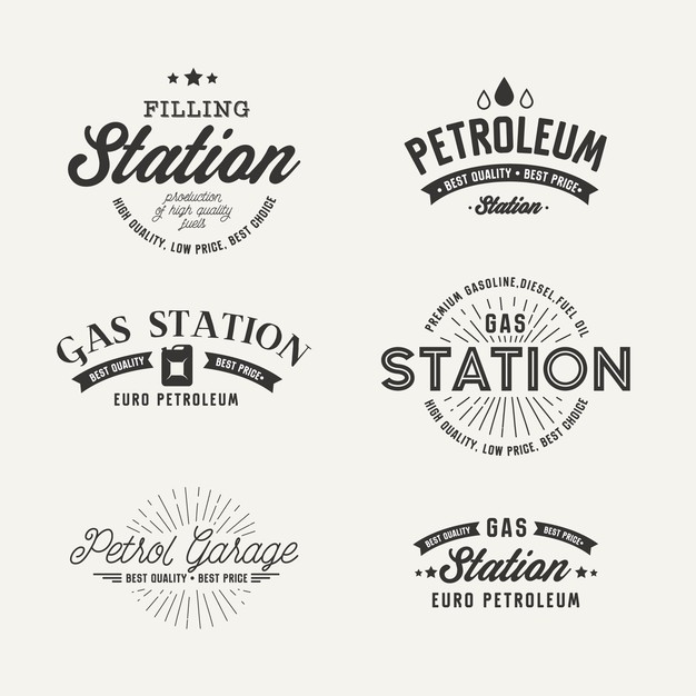 加油站logo标志矢量图素材