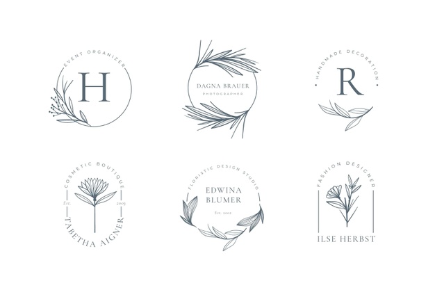 植物枝叶花朵logo标志矢量图素材