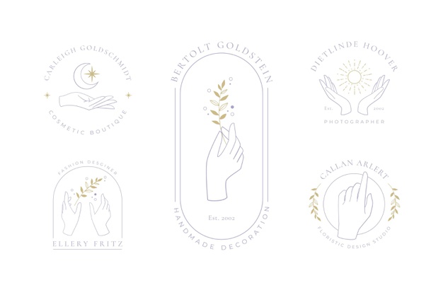 极简，手势，月亮星星艺术logo标志