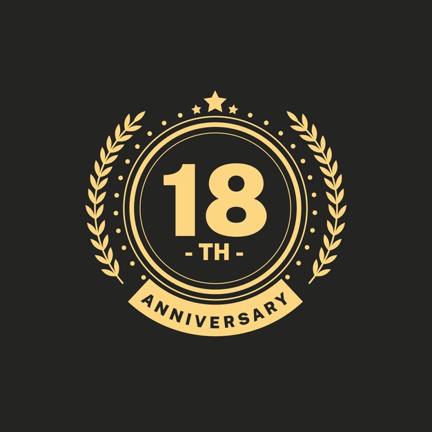 华丽18周年logo标志矢量图素材