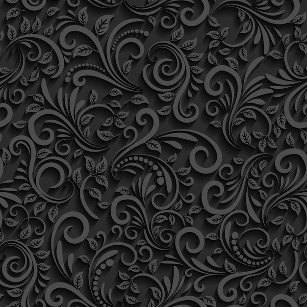 黑色无缝华丽欧式花纹矢量图素材