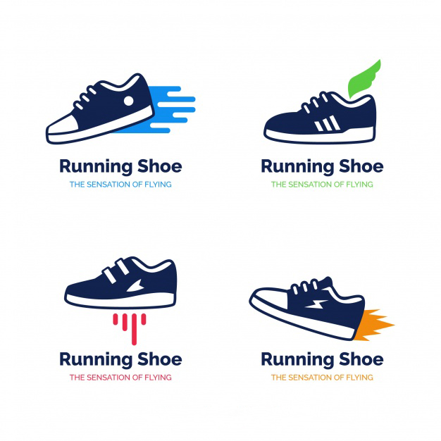 跑步鞋logo名片矢量图素材