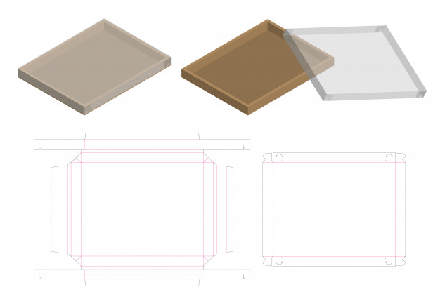 天地盖包装盒纸盒礼品盒刀版展开图模板矢量图素材