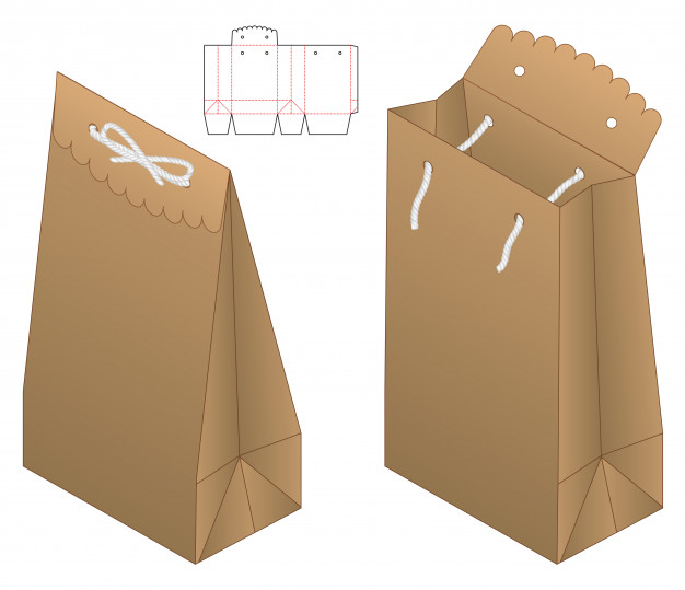 食品包装盒刀版展开图模板矢量图素材