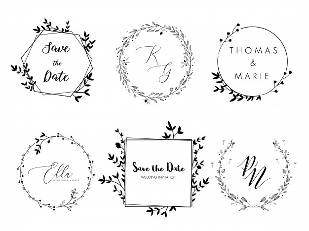 婚礼花环logo标志矢量图素材
