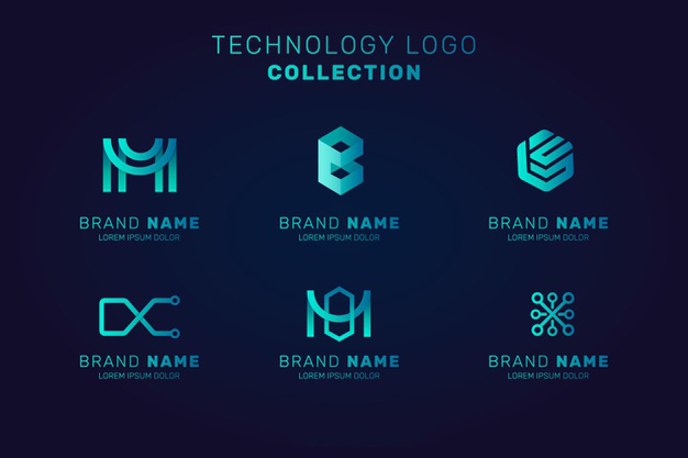 渐变字母，科技logo标志矢量图素材