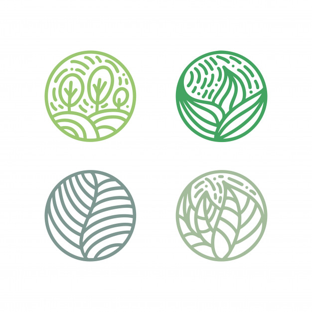 热带植物枝叶logo标志矢量图素材