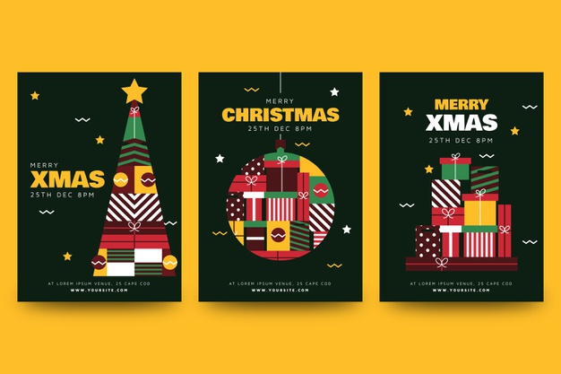 抽象圣诞节元素海报单页模板矢量图素材