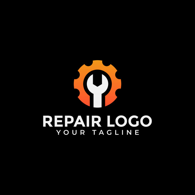 扳手和齿轮，维修，修理机器，维修logo标志矢量图素材