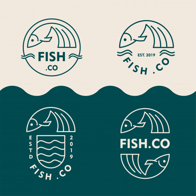 抽象的鱼logo标志