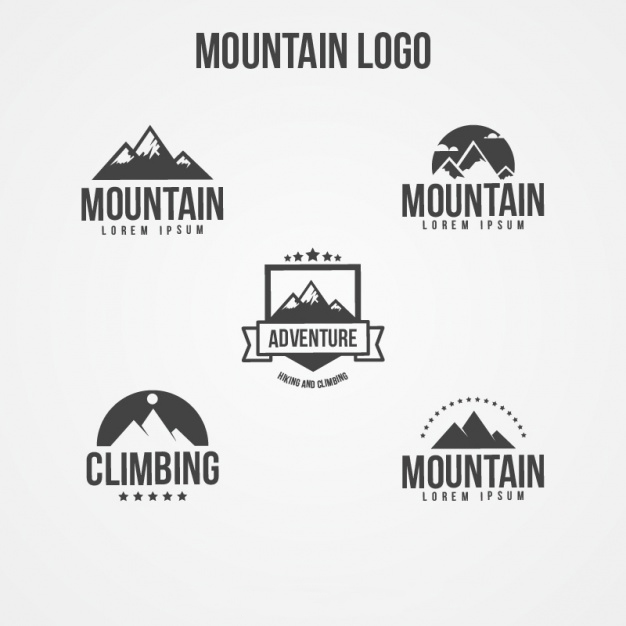 雪山，户外登山，露营旅游logo标志矢量图素材