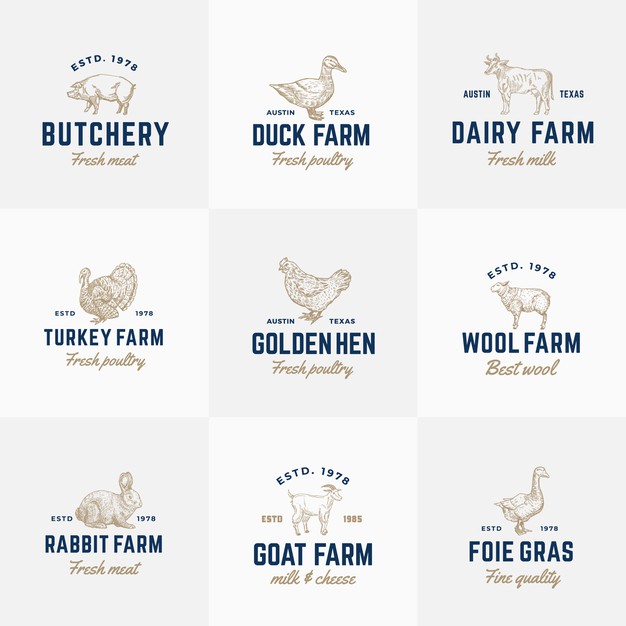 鸡鸭，家禽畜牧业农场logo标志