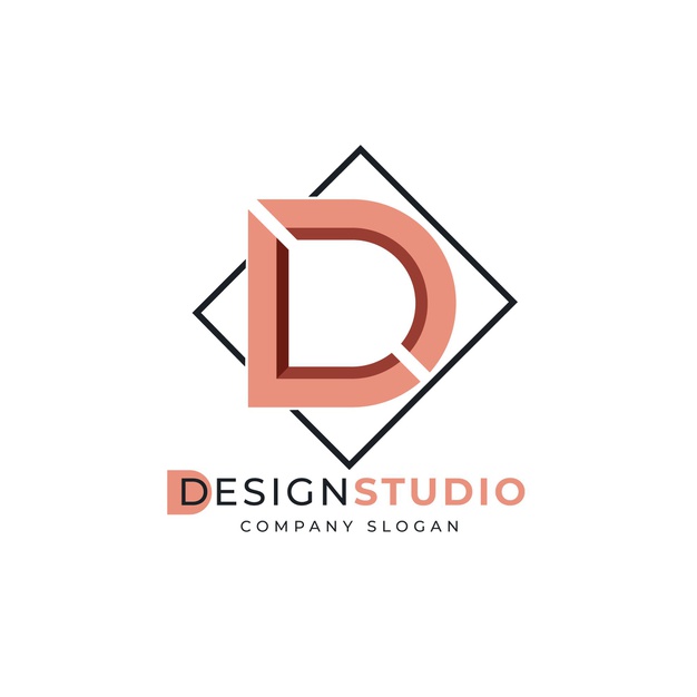 设计工作室字母D，logo标志矢量图素材