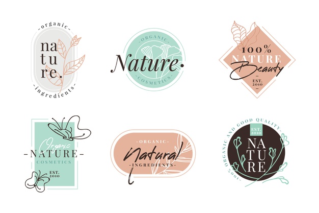 自然化妆品logo标志矢量图素材