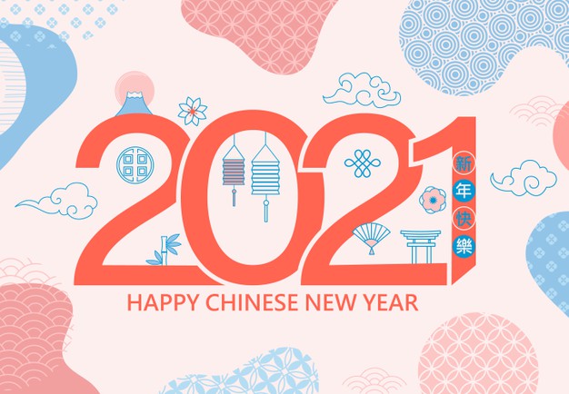 2021牛年新年中国风元素背景