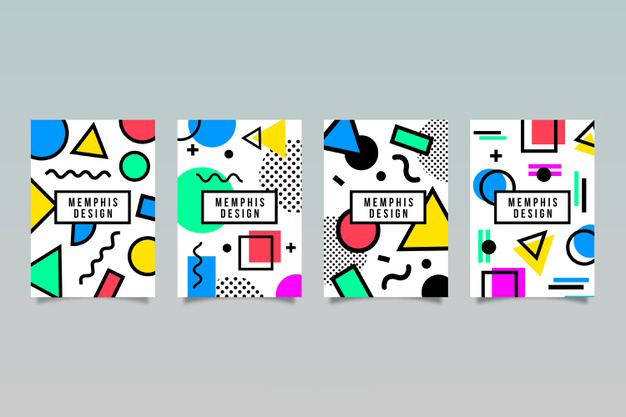 孟菲斯风格抽象海报单页模板