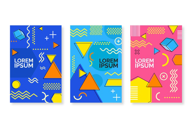 孟菲斯风格抽象海报单页模板