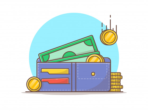 钱包卡通矢量插画