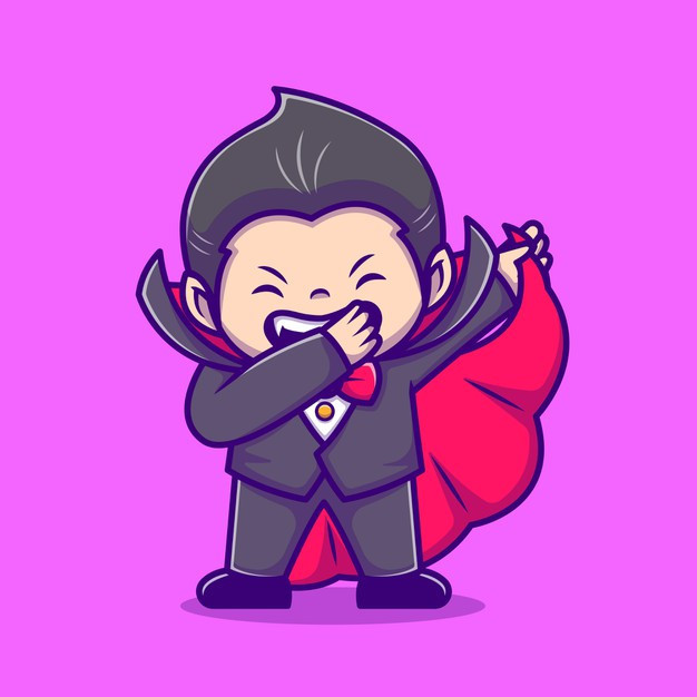 吸血鬼，卡通矢量图插画